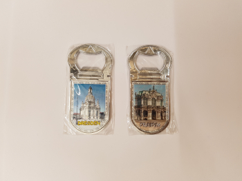 Flaschenöffner aus Metall Magnetisch Motiv Frauenkirche und Wallpavillon