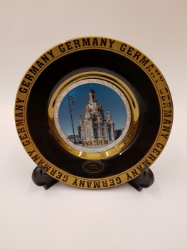 Souvenir Dresden Teller rund groß Motiv Frauenkirche