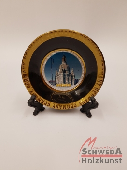 Souvenir Dresden Teller rund klein Motiv Frauenkirche