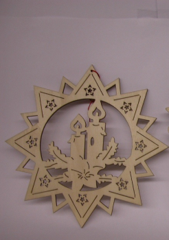 Fensterbild Kerzen gelasert Durchmesser ca. 17 cm