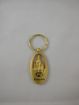 Schlüsselanhänger Metall Frauenkirche gold