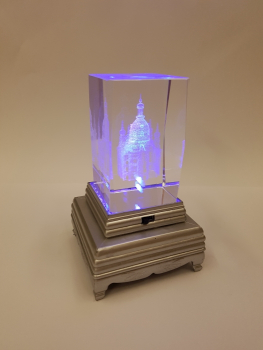 LED Untersetzer für Glasmotiv Kristallquader