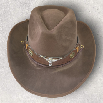 Brauner Cowboy Hut - Erwachsene mit Hutband