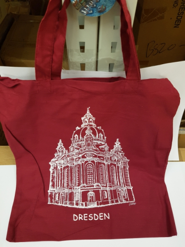 Dresden Beutel Motiv Frauenkirche in rot