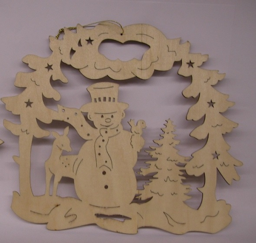 Fensterbild Schneemanngelasert Durchmesser ca. 19 cm