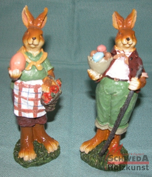 Osterhasen Paar aus Poly 17 cm